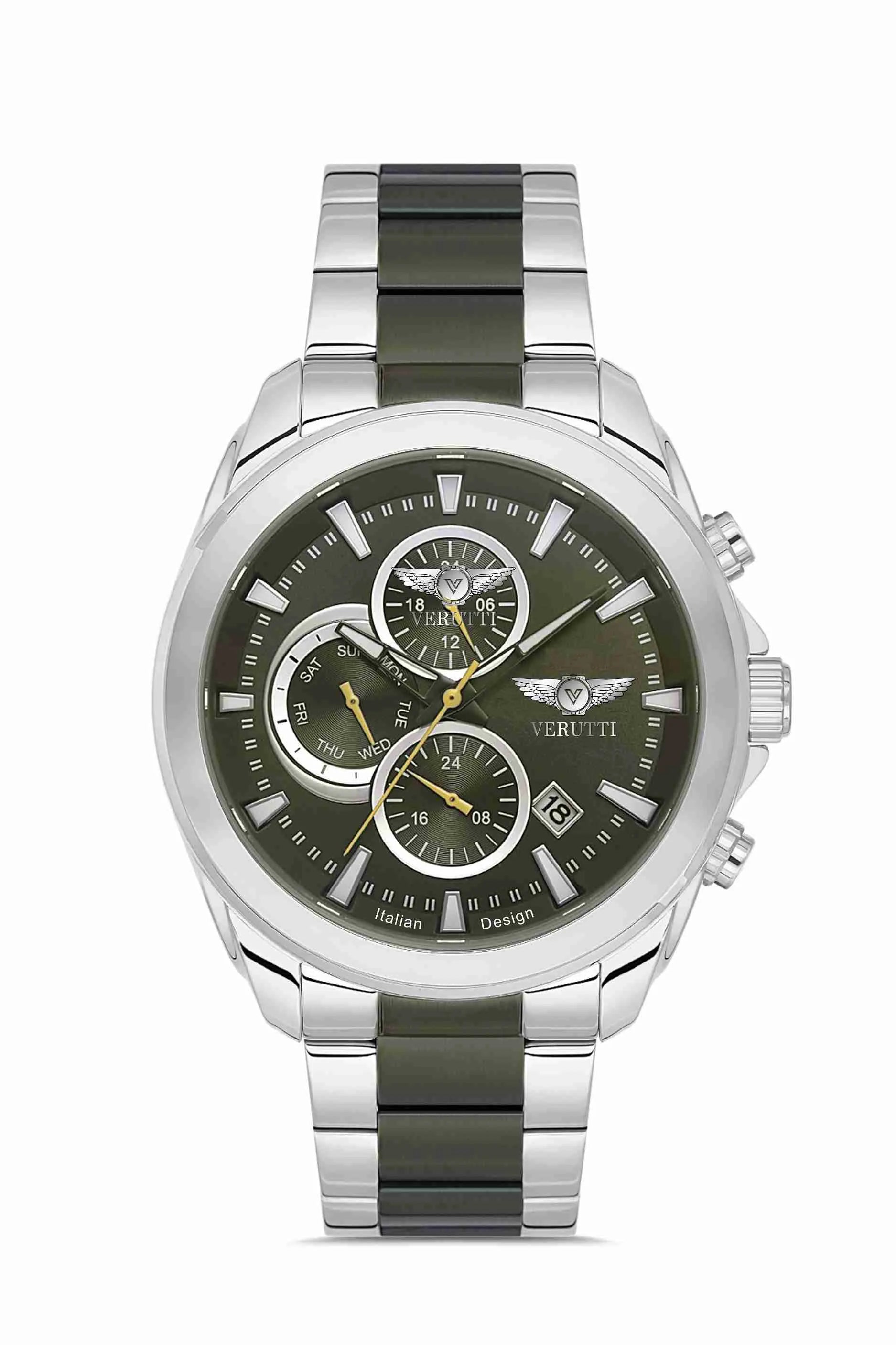 Men's Luxury Watch   Verutti VR-1016-1 Silver &amp; Black