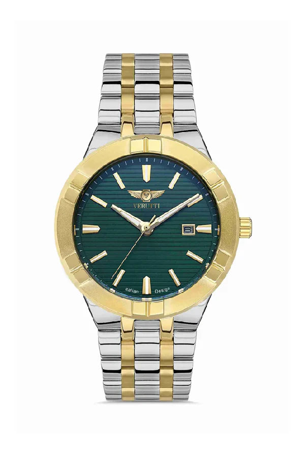 Men's Luxury Watch Verutti VR-1019-2   Two-Tone & Green Dial