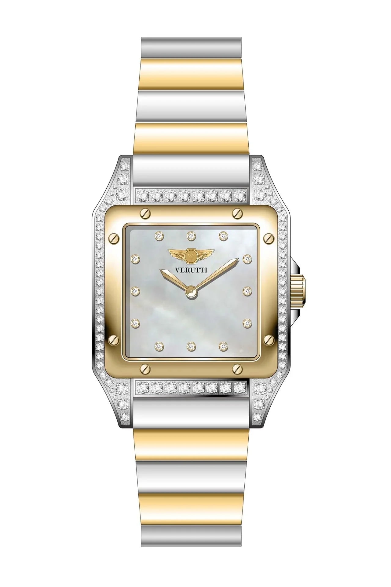 Verutti Luxury Women's Watch in gold and silver , Model VR-1045-2
