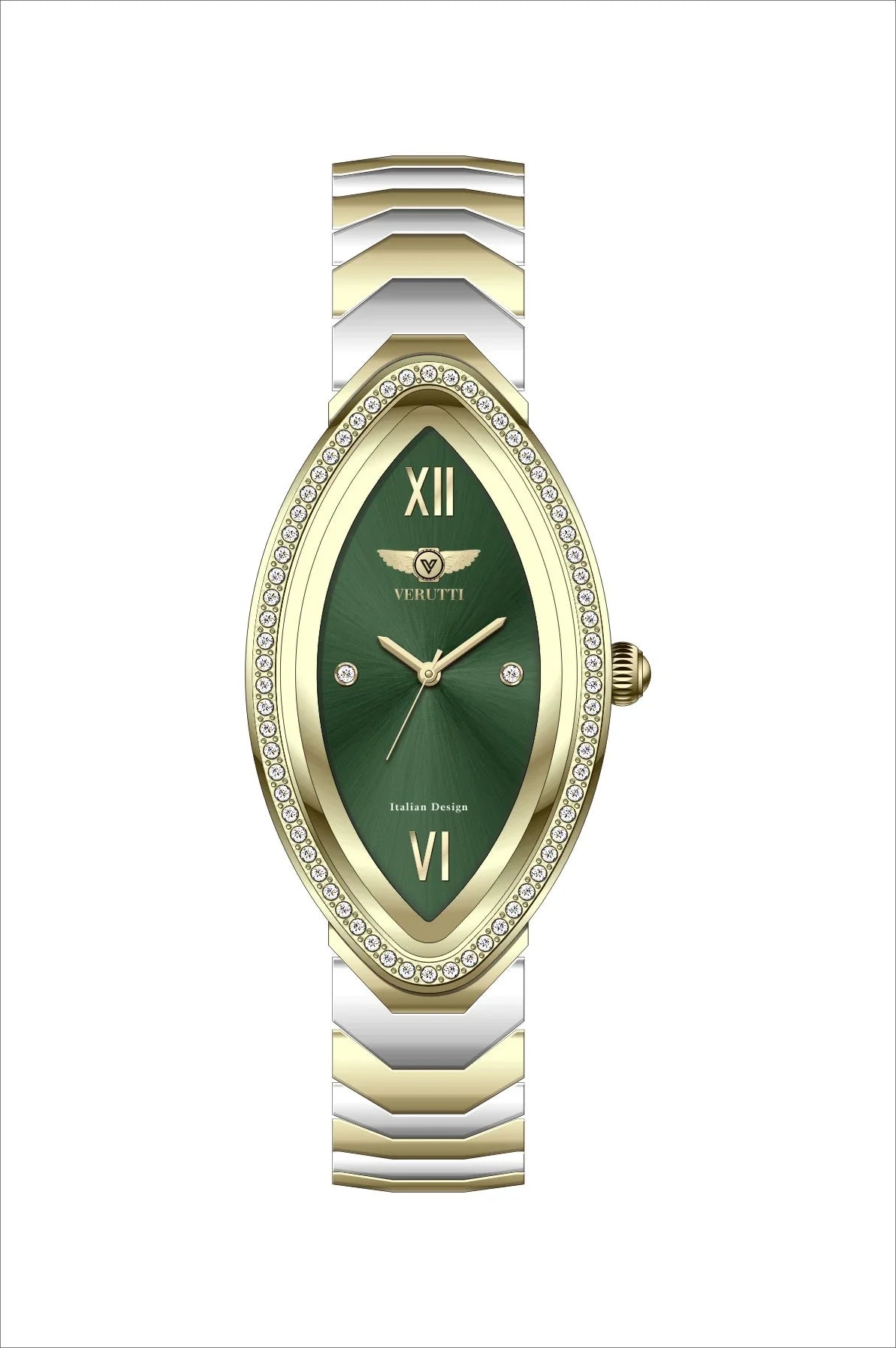 Watch with gold and silver band by Italian Brand Verutti, Model VR 1003
