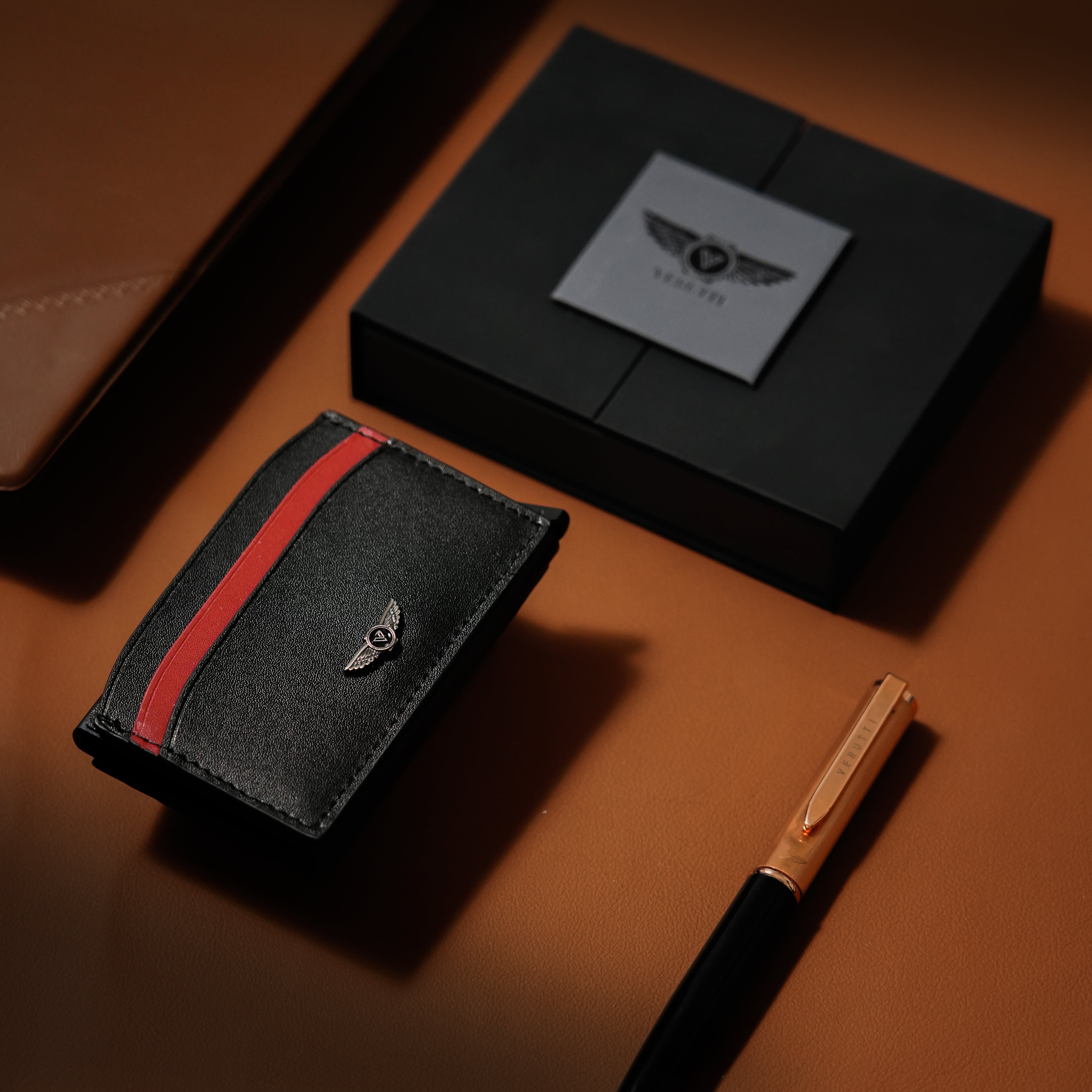 Men's Genuine Leather Wallet   Verutti Nero Rosso Edition (VRW-1014-5)